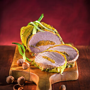 ARROSTO DI MAIALE CON PORRI ZUCCA NOCCIOLE PEPE - 3566