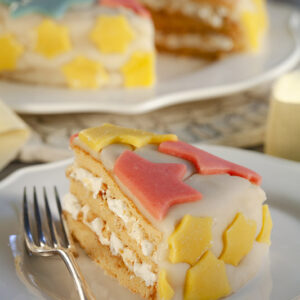 TORTA STELLE CON MARZAPANE PANNA E TORRONE - 3653