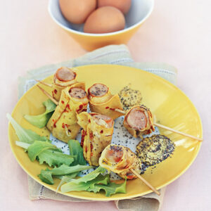 SPIEDINI DI CREPES WURSTEL EDAM SENAPE SEMI DI PAPAVERO - 8586