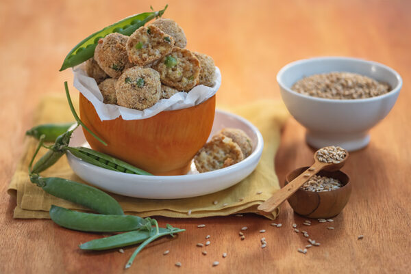 POLPETTE DI FARRO DI MONTELEONE DI SPOLETO DOP E PISELLI AL FORNO - 3752